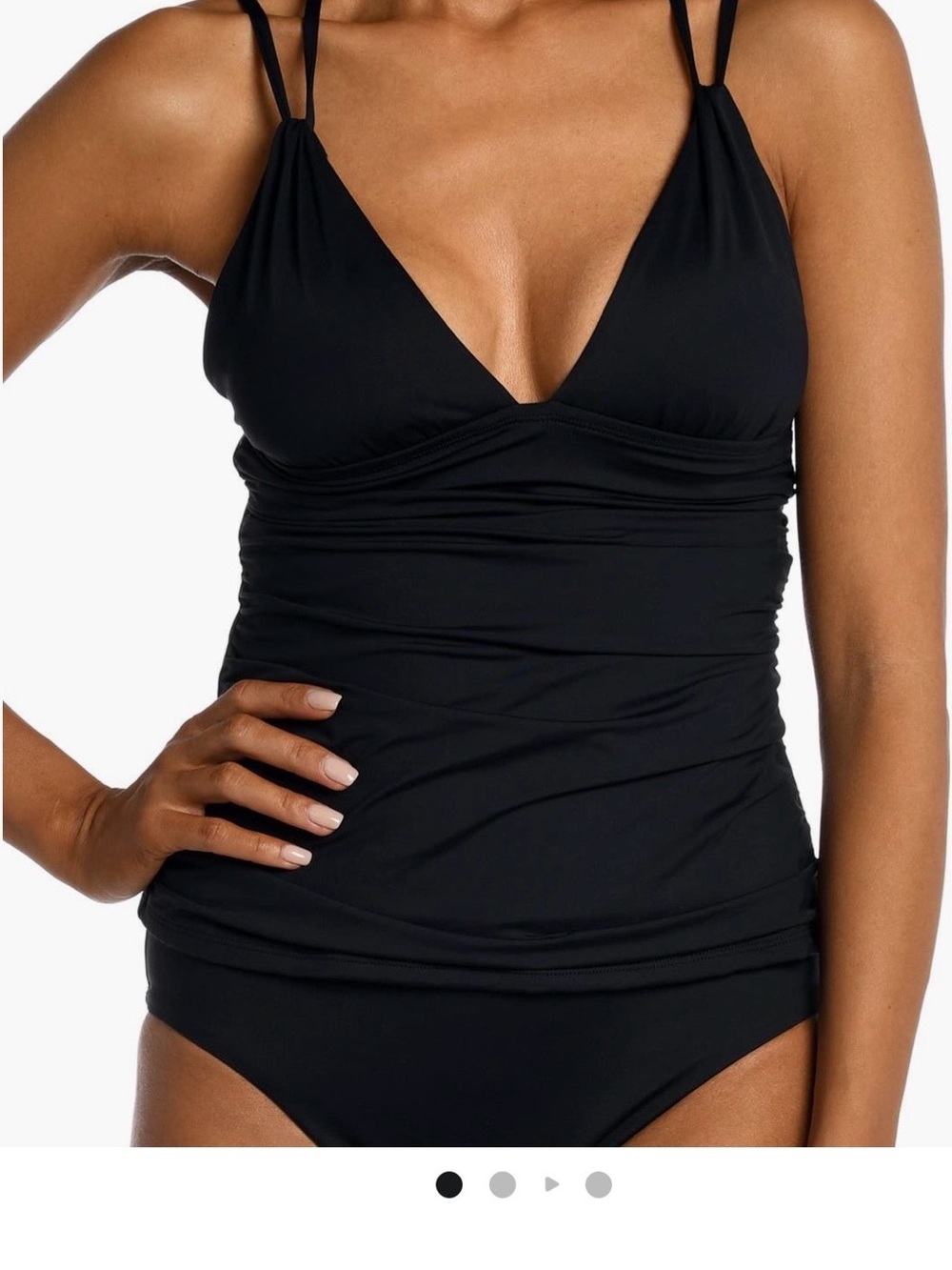 La Blanca Island Goddess Black Tankini Swim Suit Top